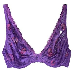 Simone Perele 34D Purple Underwire‎ Lace Bra NWT